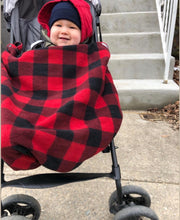 Load image into Gallery viewer, Fleece Lovey Cover- Red Buffalo Plaid