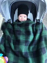 Load image into Gallery viewer, Fleece Lovey Cover- Green Buffalo Plaid