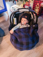 Load image into Gallery viewer, Fleece Lovey Cover- Blue Buffalo Plaid