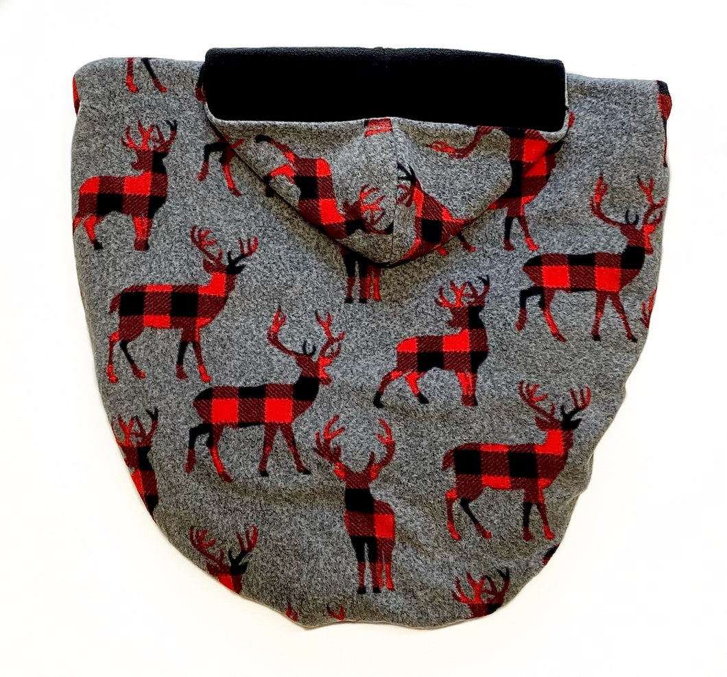 Fleece Lovey Cover- Buffalo Check Bucks on Grey
