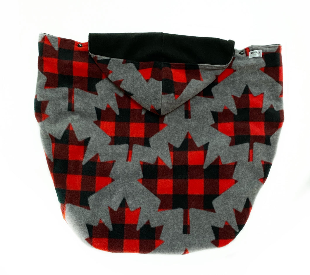 Fleece Lovey Cover- Grey Maple Leaf