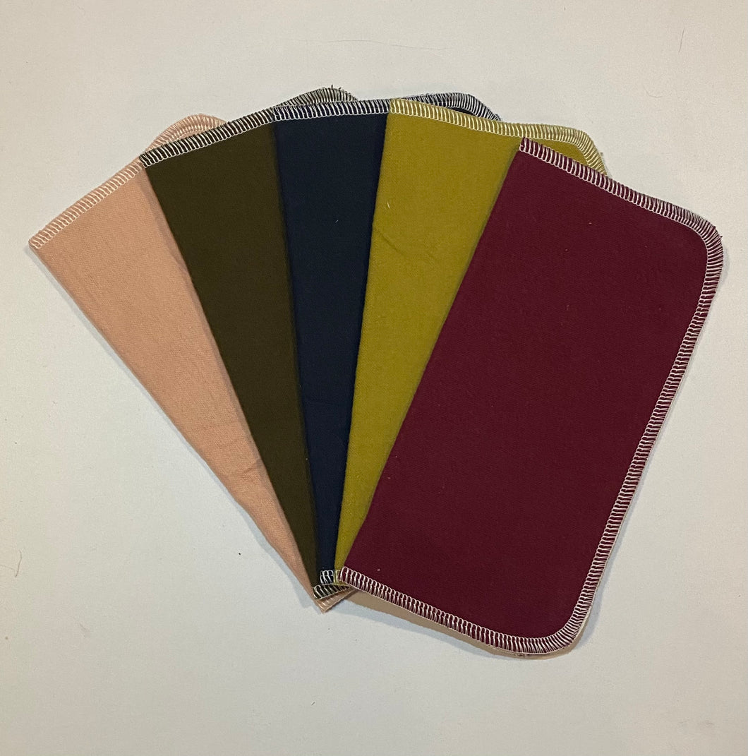 Organic Cotton Flannel-Reusable Napkins/Washcloths/Cloth Wipes