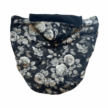 Load image into Gallery viewer, Fleece Lovey Cover- Black/White Roses
